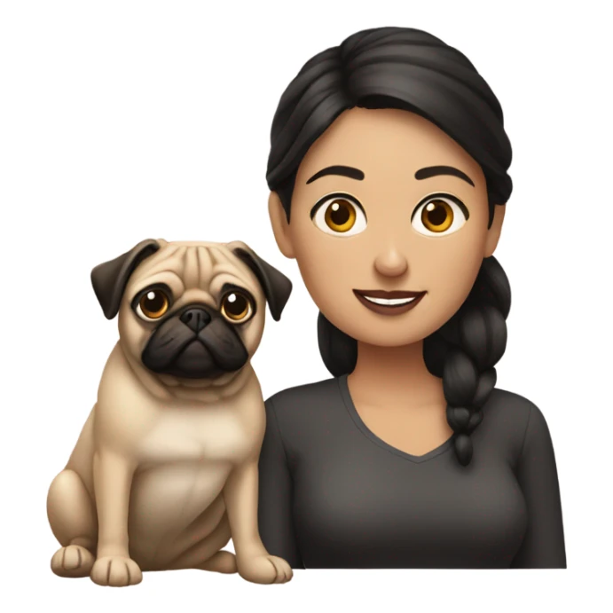 Woman with pug sticker
