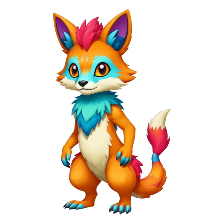 colorful anthro vernid fursona Fakemon  sticker