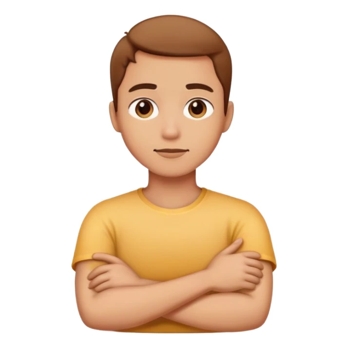 person crossing arms around neck sticker