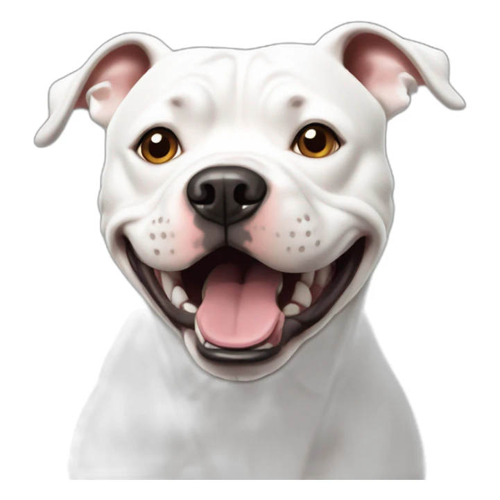 Full white Staffordshire Bull Terrier in shock sticker