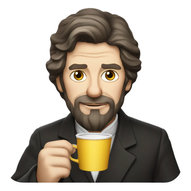 Vladimir Grigorievich Shukhov with plastic cup of coffee sticker