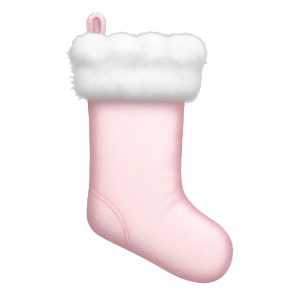 Light pink Christmas stocking with white fur trim sticker