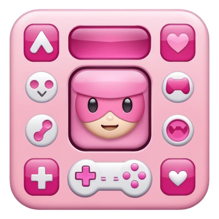 mix light pink dark pink and white girly gamer app sticker
