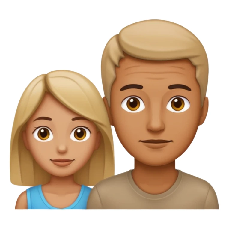 man standing behind woman, simple and clear emoji style sticker
