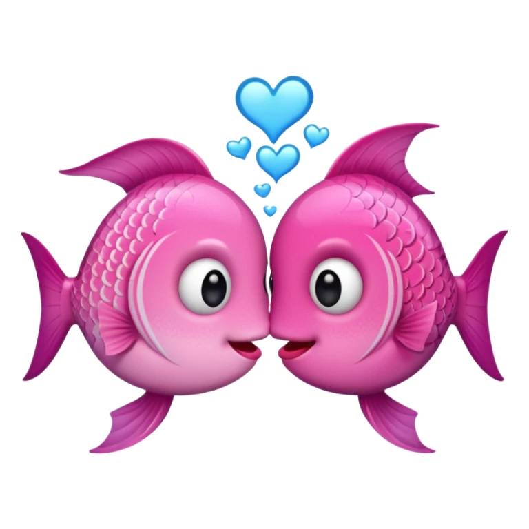 Create an emoji of two cute fish (Pisces symbol) making love. sticker