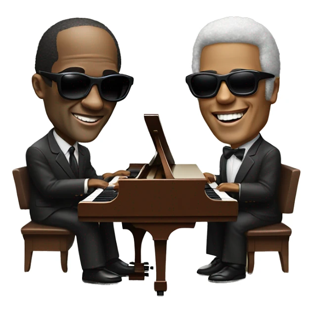 Stevie wonder and Ray Charles both playing piano sticker