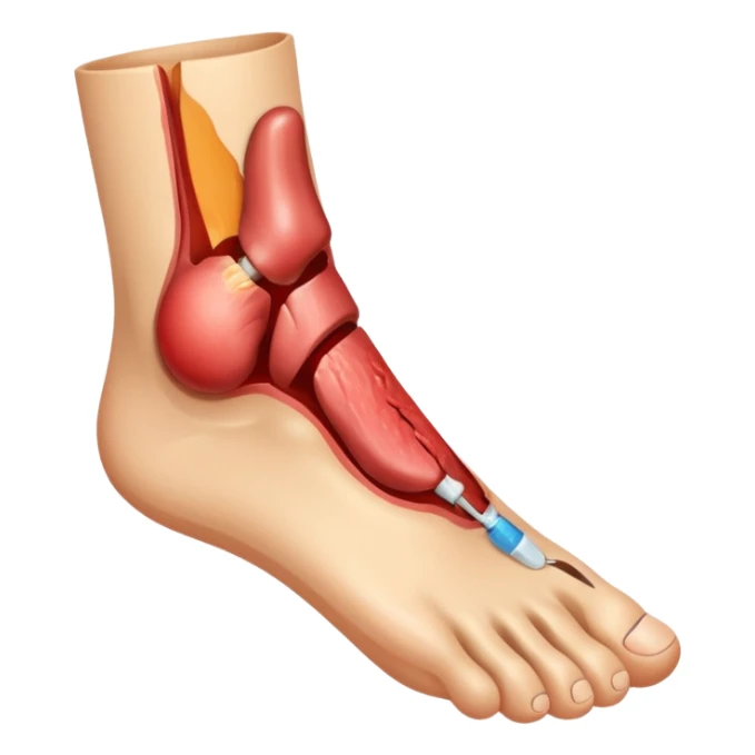 ein fuss mit verletzung diabetischer fuss sticker