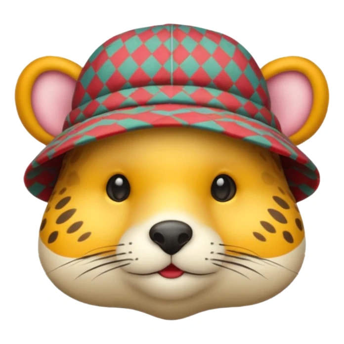 animal wearing patterned hat  sticker