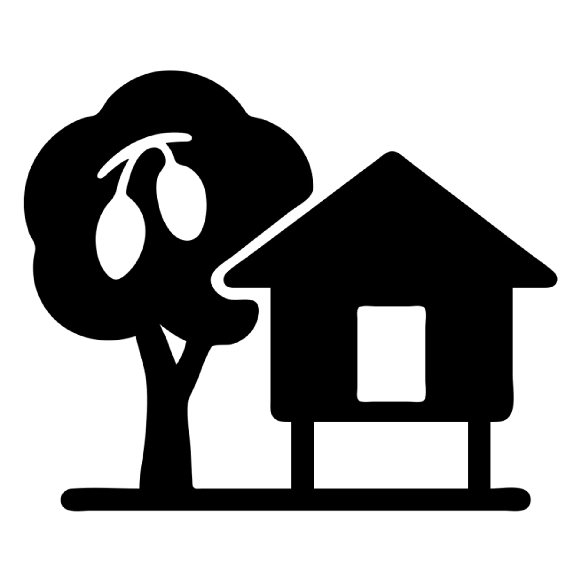 mango wood house from barrio with mango tree sticker