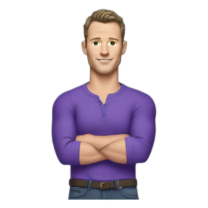 Jonathan Toews wearing a purple shirt and jeans  sticker