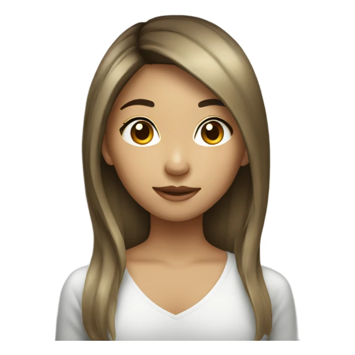 asian girl with highlights sticker