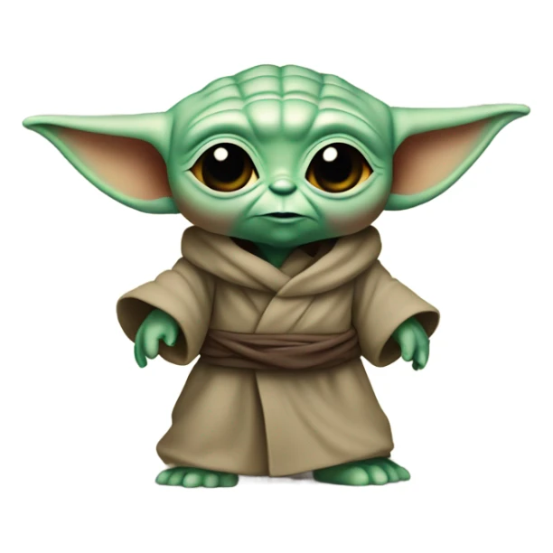 Rubber baby yoda toy thinking it’s the boss sticker