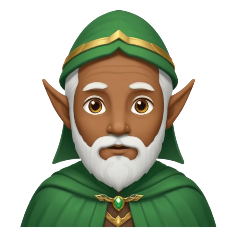 Wise elf with white beard, brown skin and cape sticker