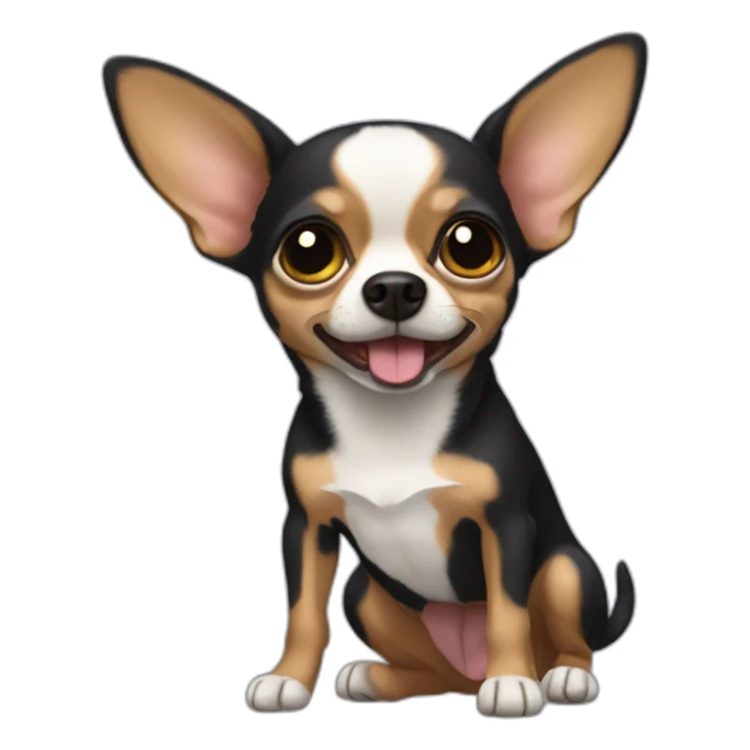 chihuahua negro muy enfadado sticker