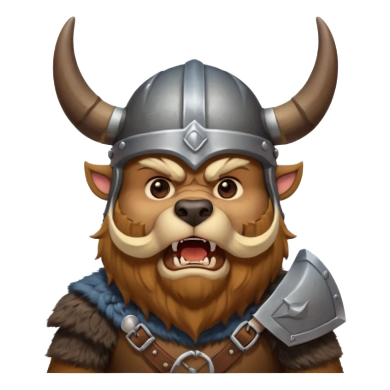 Viking Bear wearing horned helmet growling sticker