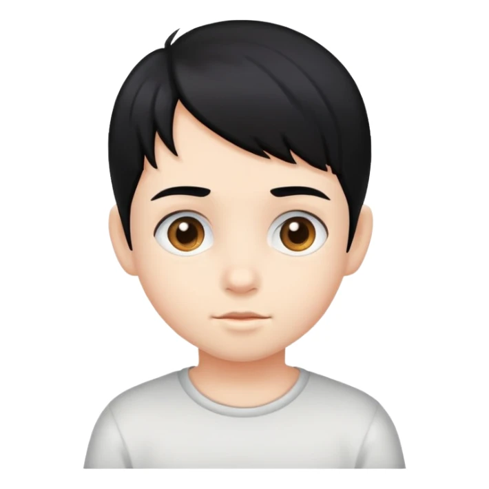 realistic portrait of a child with black hair  sticker