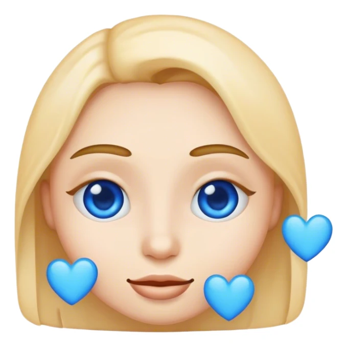 emoji face with blue hearts instead of eyes sticker