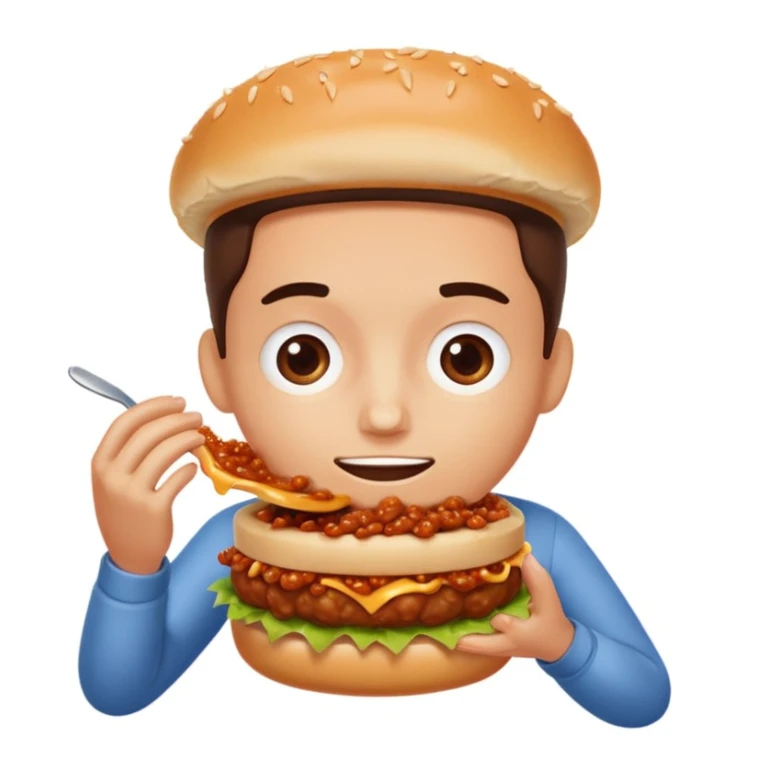 person eating sloppy joe sticker