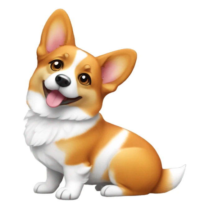 Sassy little orange and white corgi small sticker