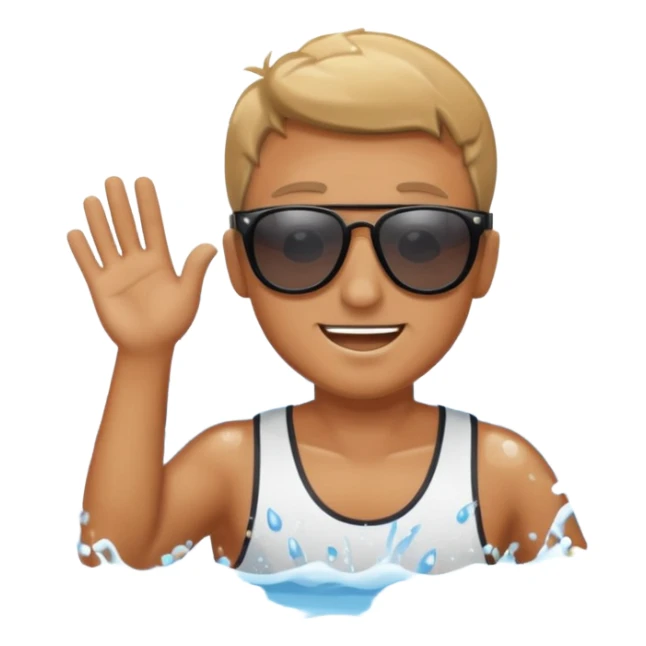 water sports man along with water sticker