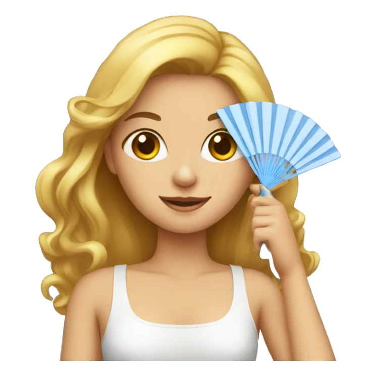 Girl holding fan sticker