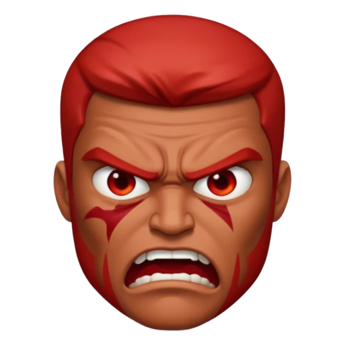 a man with many and angry face sticker