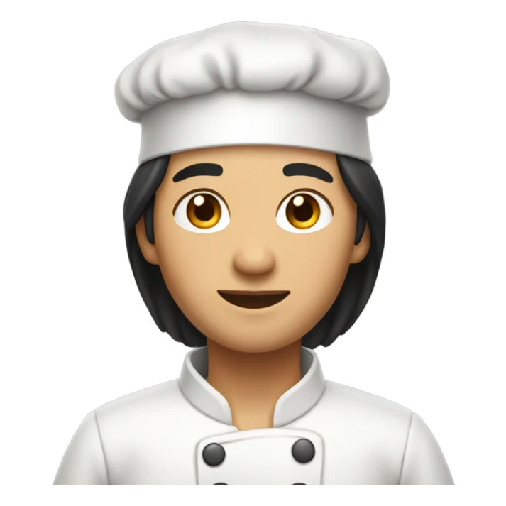 Asian chef tan skin black hair sticker