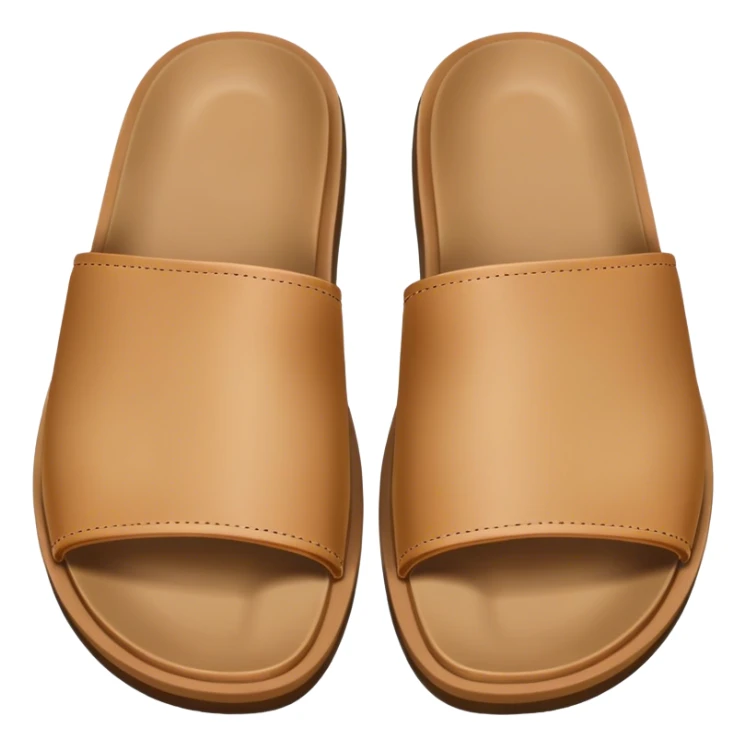open toe male light tan slide with dark tan edges sticker