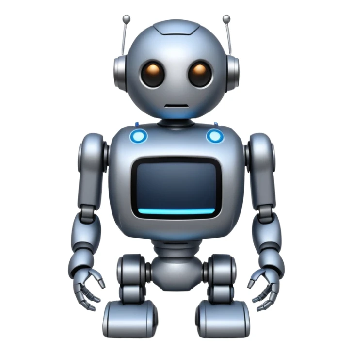 I want atom from reel steel that has gray body with black screen and blue eyes  form the screen and a brown top a  robot sticker