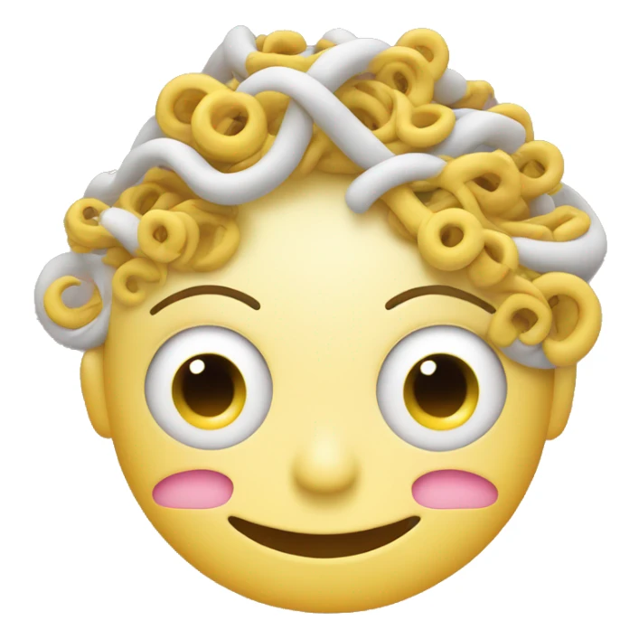 Smiley face with spiral eyes getting head massage sticker