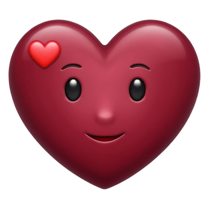 Emoji coeur comme les emojis des sms en bordeaux  sticker