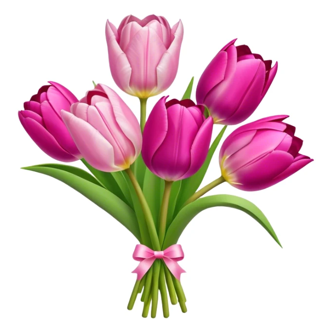 pastel pink and magenta tulips bouquete sticker