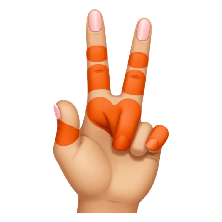 pointer finger, middle finger and pinky finger up, ring finger down sticker