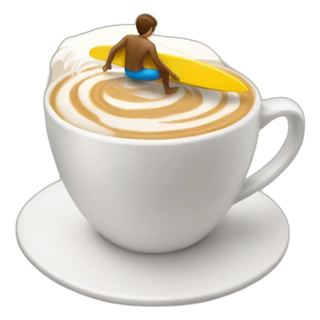 A person surfing in a capuccino  sticker
