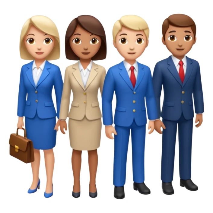 3 isometric 3d render people dressed as realtors dont show legs sticker