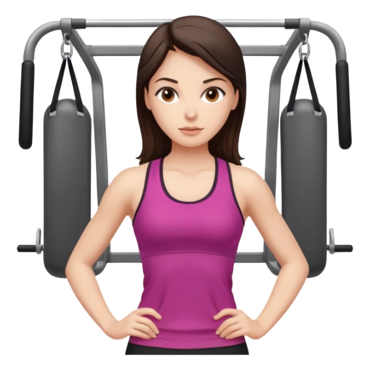 Brunette fair skin girl gym working out  sticker