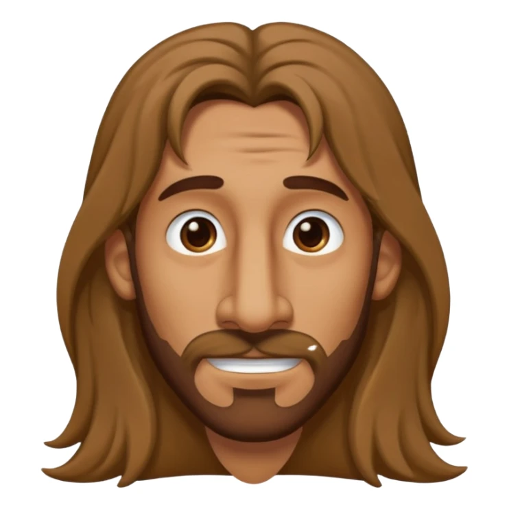 Brown guy with long hair and big nose sticker