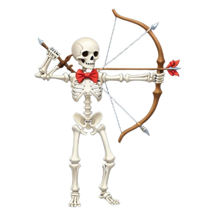 create a dnd style skeleton_archer.png with a bow using 48x48 pixels size sticker