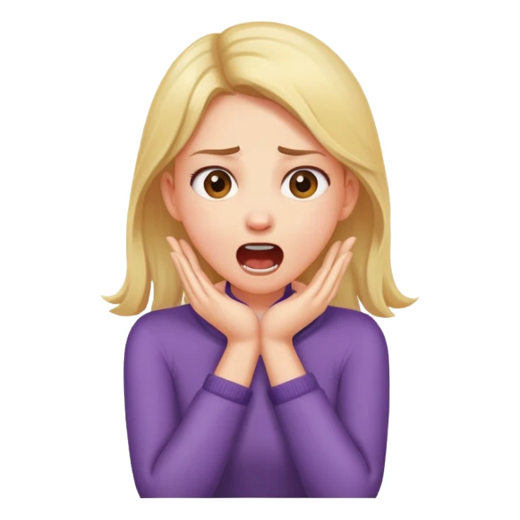 girl holding crossing her hands on her neck screaming  sticker