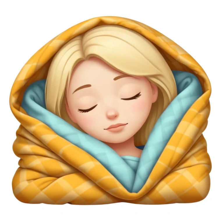 Girl sleeping in folded blanket  sticker