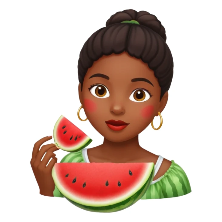 Black girl eating watermelon  sticker