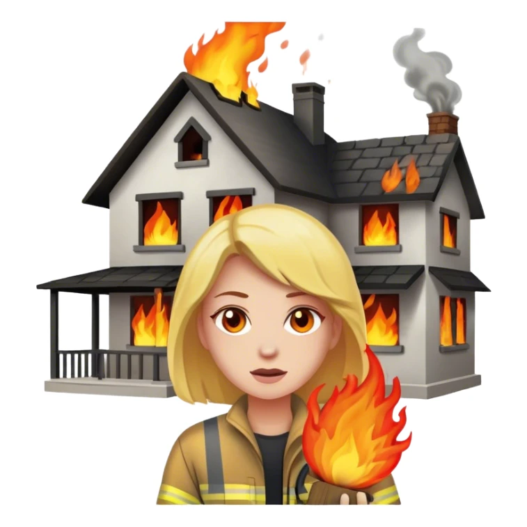 Woman setting house on fire sticker