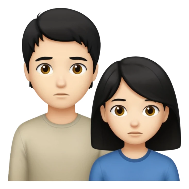 black hair girl ignore blond hair boy sticker