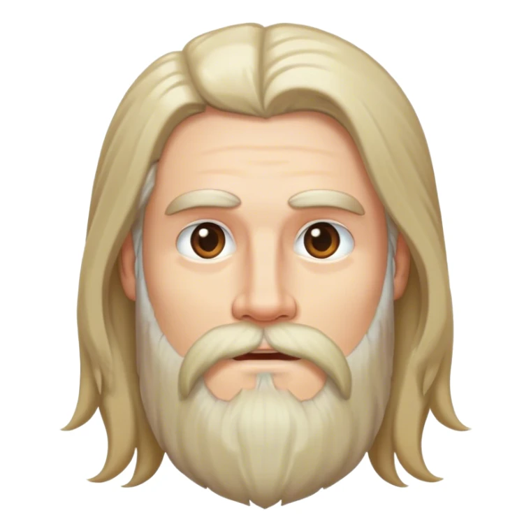 White guy with long hair and beard sticker