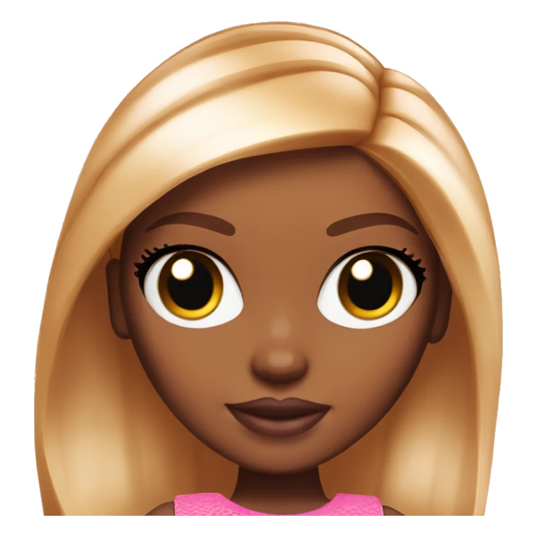 straight ginger hair brown Skin bratz Barbie with dark eyes sticker