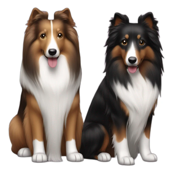 sable and bi-black shelties are friends sticker