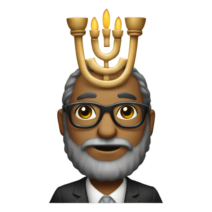 Rabbi wearing sunglasses carrying a menorah  sticker