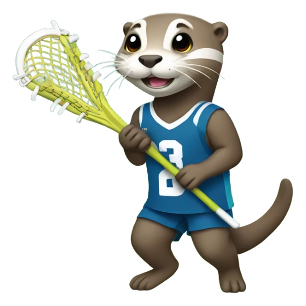 Otter playing girls lacrosse sticker