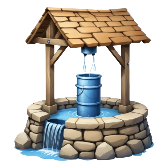 a water well - simple, traditional, no fancy superstructure sticker