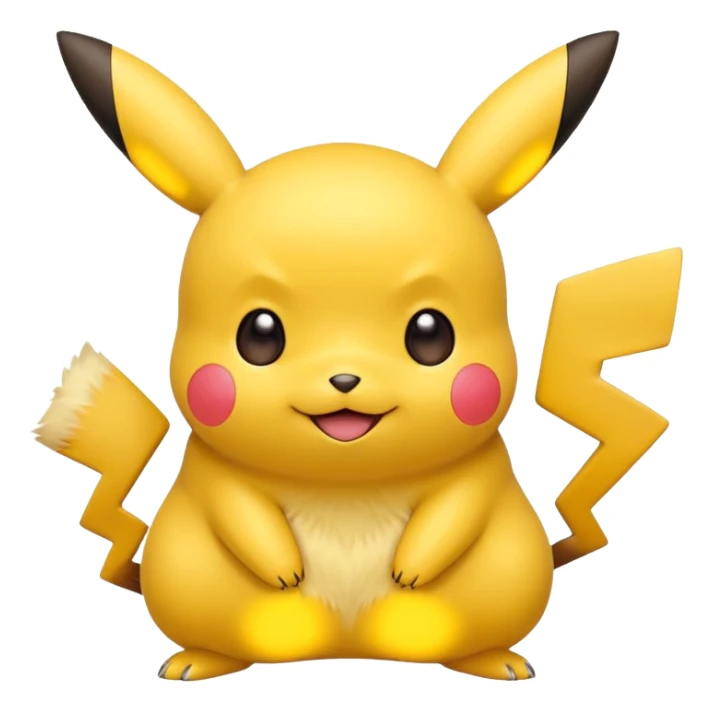 cute Pikachu Pokémon, bright yellow color, rounded shapes, cheerful expression sticker